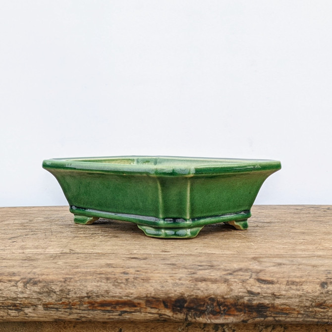 7" Green Glazed Yixing Bonsai Pot (No. 1736b)