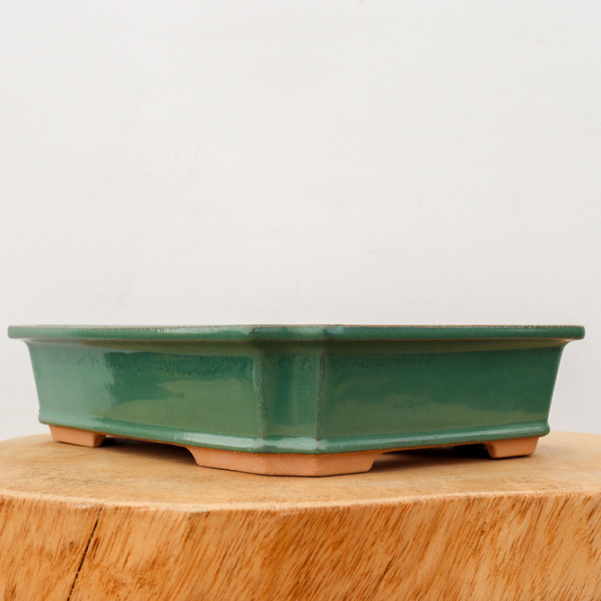 10" Green Glazed Yixing Bonsai Pot (No. 1111b)