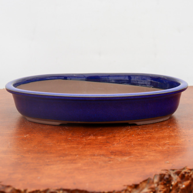 9-12" Blue Glazed Japanese Bonsai Pot (No. 1552)