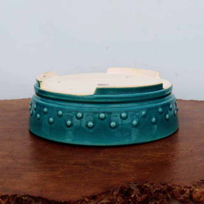 11" Round Glazed Yixing Bonsai Pot (No. 2342a)