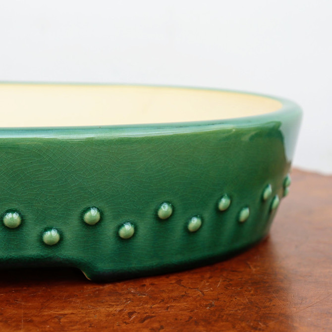 15" Oval Glazed Yixing Bonsai Pot (No. 2343a)