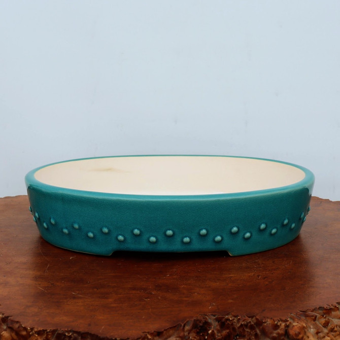 15" Oval Glazed Yixing Bonsai Pot (No. 2343b)