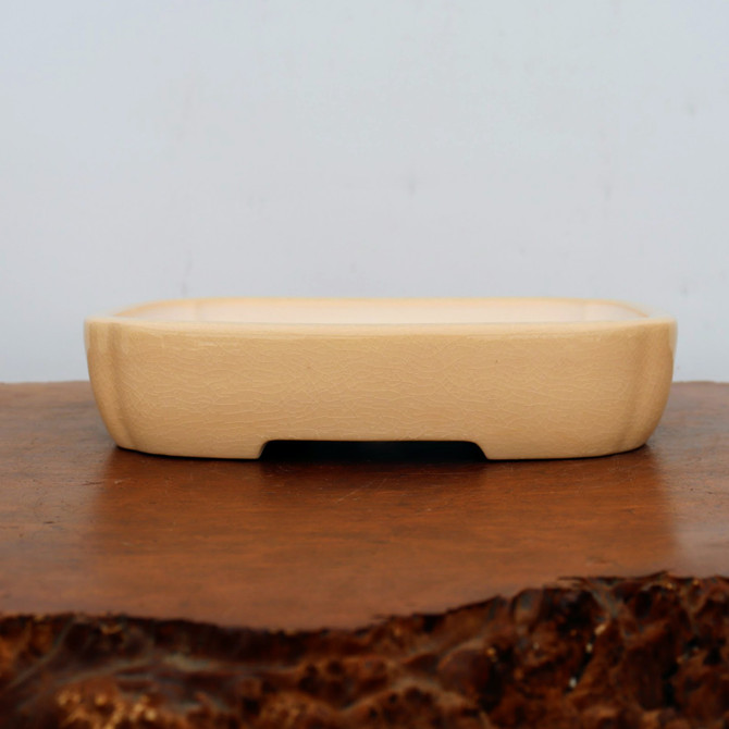 10" Cream Glazed Yixing Bonsai Pot (No. 2333b)