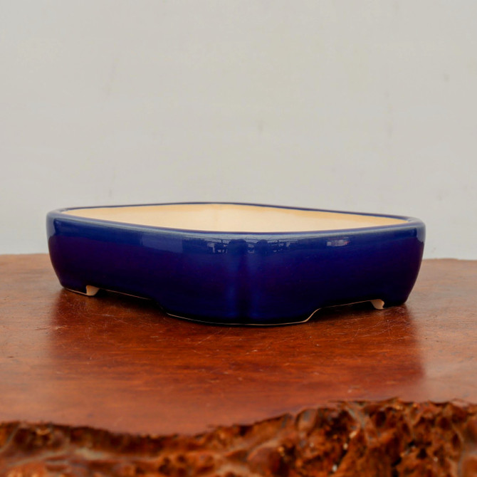 10" Blue Glazed Yixing Bonsai Pot (No. 2333c)