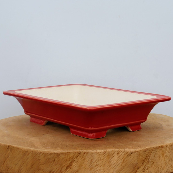 11" Red Glazed Yixing Bonsai Pot (No. 2113)
