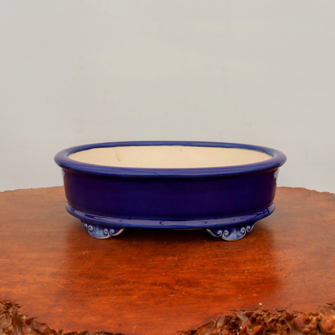 12" Blue Glazed Yixing Bonsai Pot (No. 2081)
