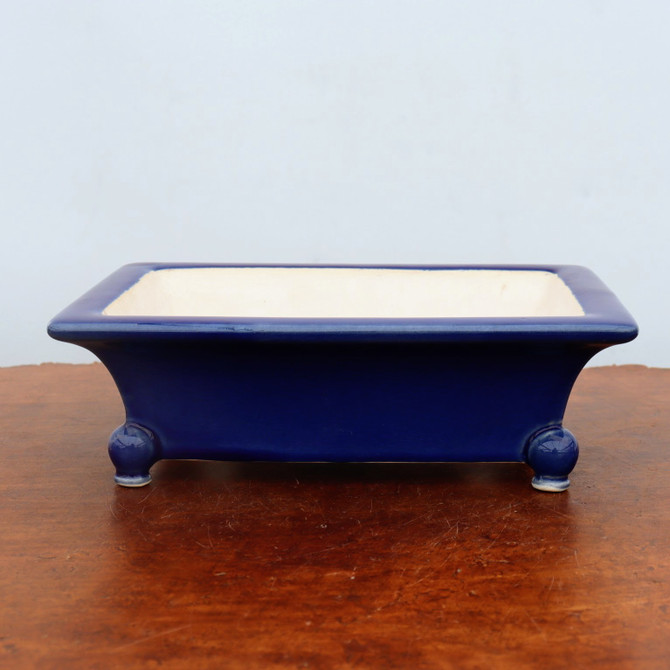 9" Blue Glazed Yixing Bonsai Pot (No. 2136)