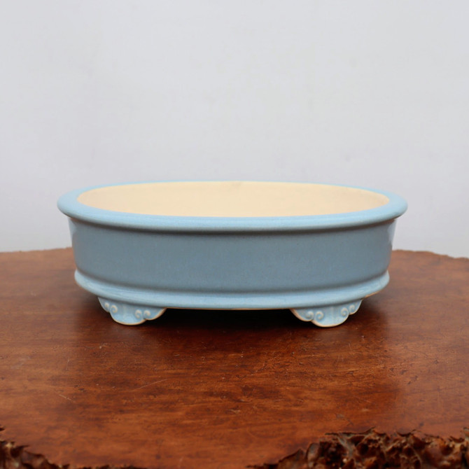 12" Light Blue Glazed Yixing Bonsai Pot (No. 2084)