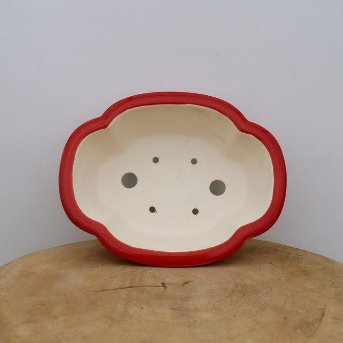 9" Red Glazed Yixing Bonsai Pot (No. 2104)