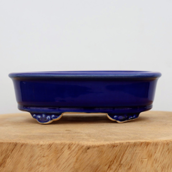 8" Blue Glazed Yixing Bonsai Pot (No. 2078)