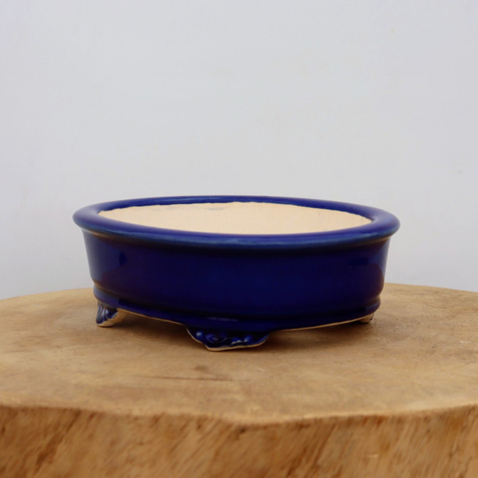 8" Blue Glazed Yixing Bonsai Pot (No. 2078)