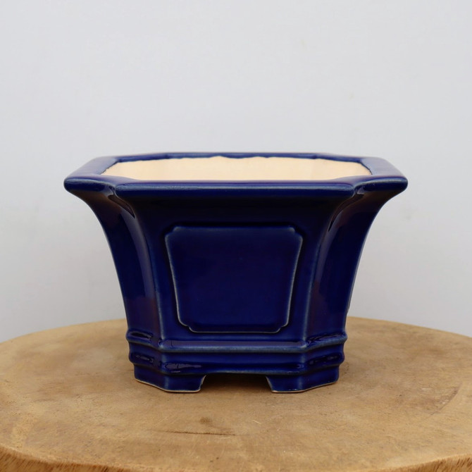 8" Blue Glazed Yixing Bonsai Pot (No. 2095)