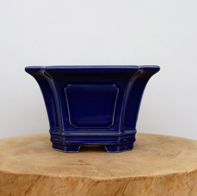 8" Blue Glazed Yixing Bonsai Pot (No. 2095)
