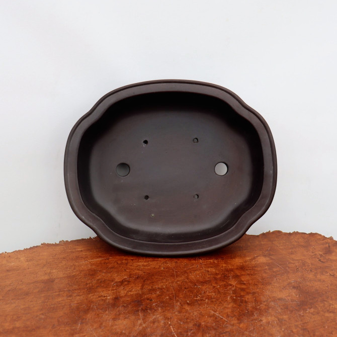 12" Brown Glazed Yixing Bonsai Pot (No. 2132)