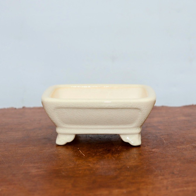 5" Cream Glazed Yixing Bonsai Pot (No. 2043)