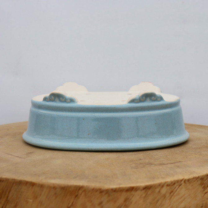 8" Light Blue Glazed Yixing Bonsai Pot (No. 2080)