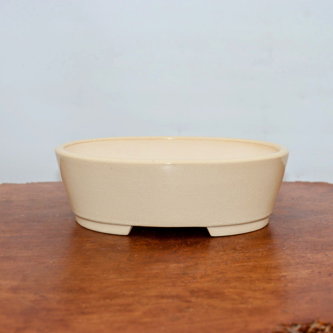 9" Cream Glazed Yixing Bonsai Pot (No. 2123)