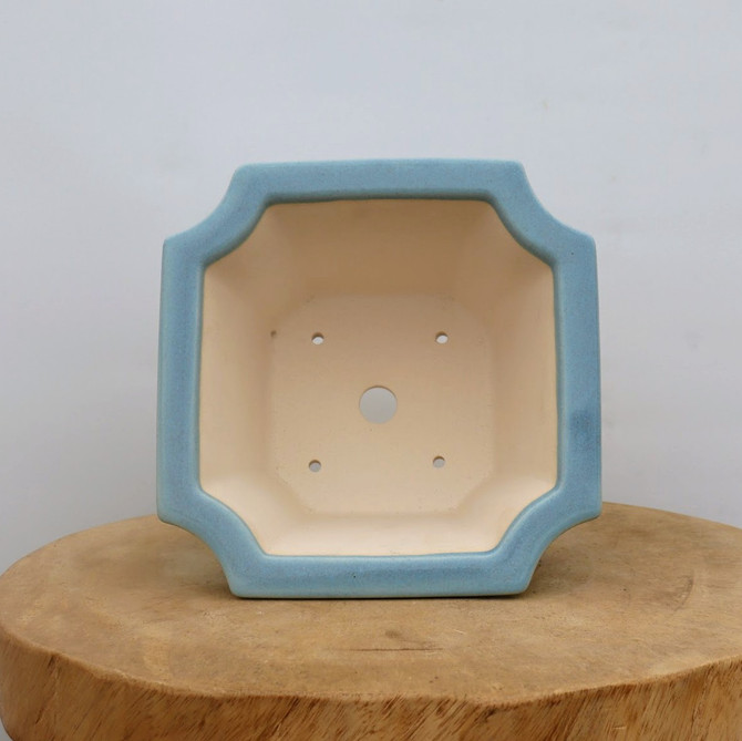 8" Light Blue Glazed Yixing Bonsai Pot (No. 2094)