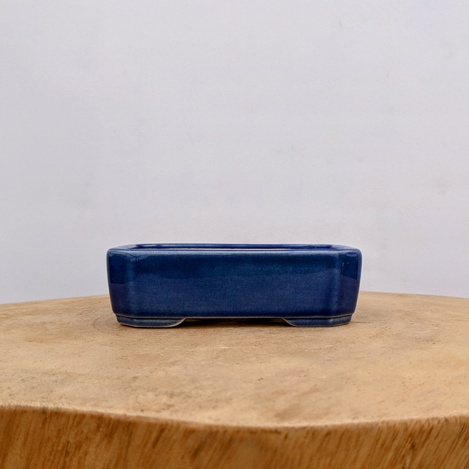 5-Inch Dark Blue Glazed Yixing Bonsai or Succulent Pot (No. 2024)