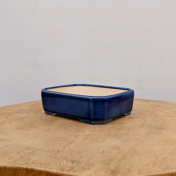 5-Inch Dark Blue Glazed Yixing Bonsai or Succulent Pot (No. 2024)