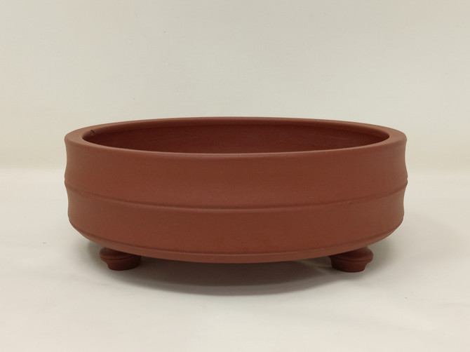 6 1/2" Unglazed Round Yixing Bonsai Pot (YX829-1)