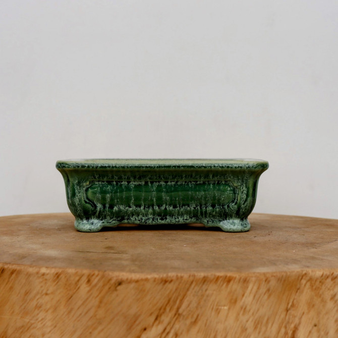 6-Inch Green Glazed Yixing Bonsai Pot (No. 2420)