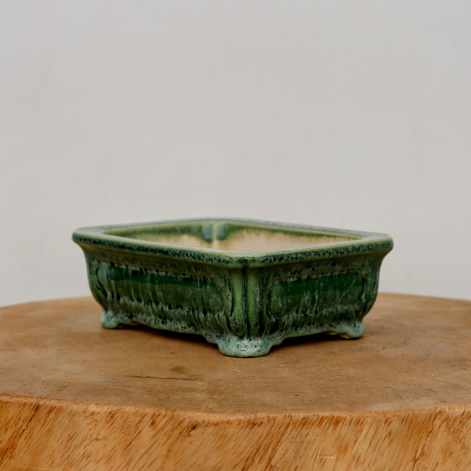 6-Inch Green Glazed Yixing Bonsai Pot (No. 2420)