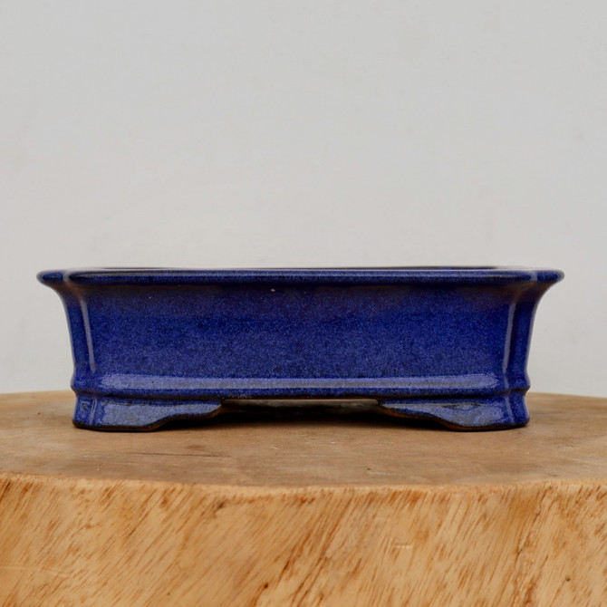 8-Inch Blue Glazed Yixing Bonsai Pot (No. 2400a)