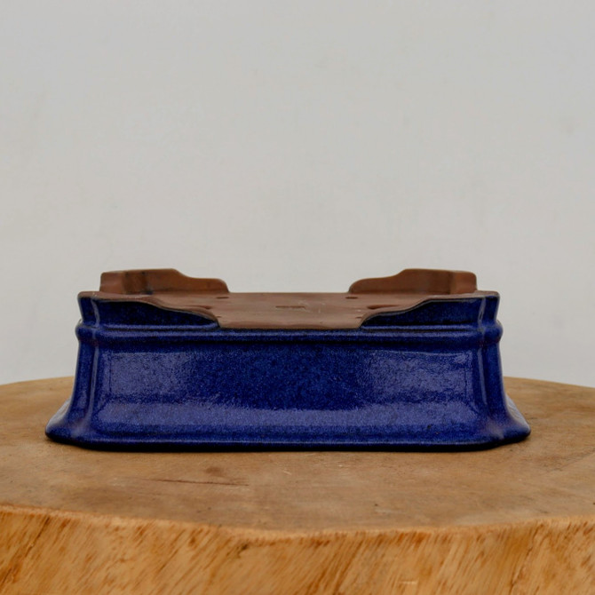 8-Inch Blue Glazed Yixing Bonsai Pot (No. 2400a)