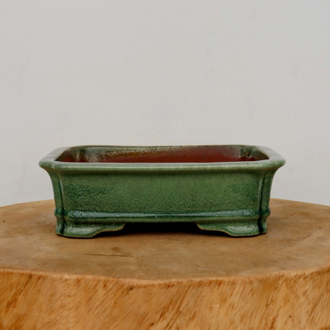 8-Inch Green Glazed Yixing Bonsai Pot (No. 2400b)