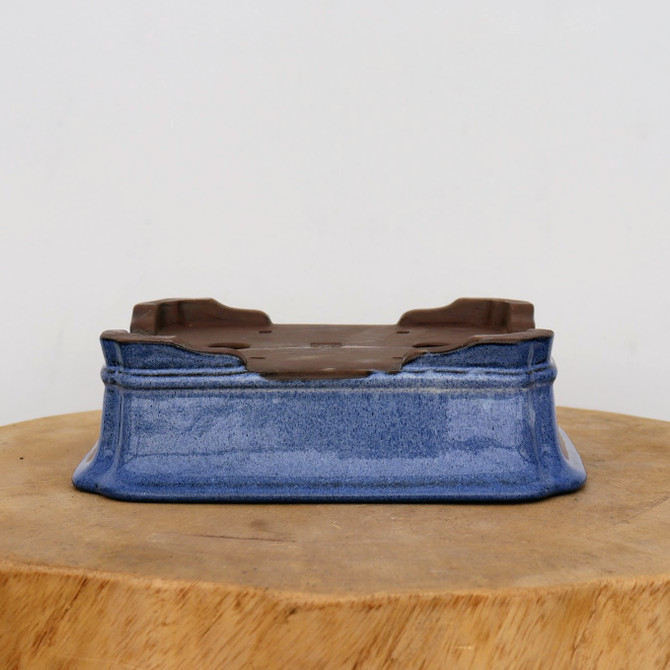 8-Inch Blue Glazed Yixing Bonsai Pot (No. 2400c)