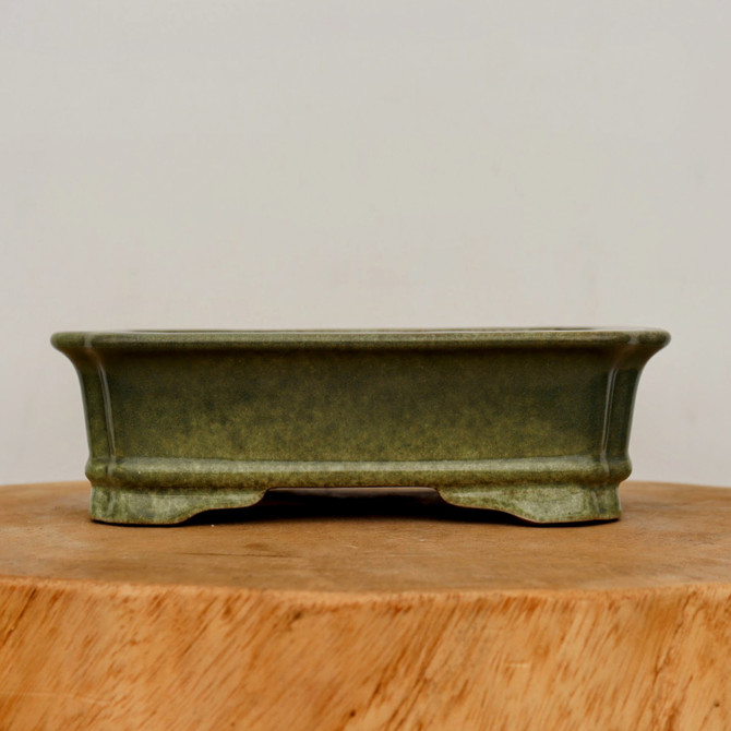 8-Inch Green Glazed Yixing Bonsai Pot (No. 2400e)