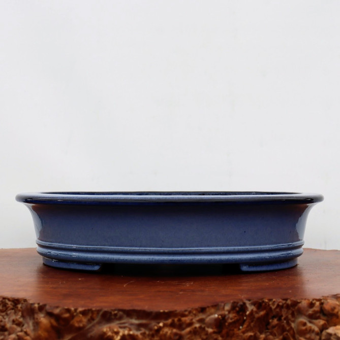 16-Inch Blue Glazed Yixing Bonsai Pot (No. 2413b)