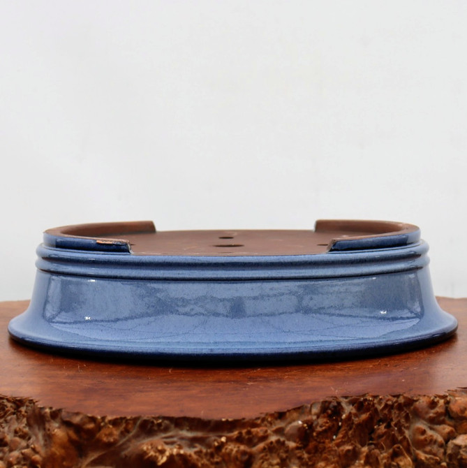 16-Inch Blue Glazed Yixing Bonsai Pot (No. 2413b)