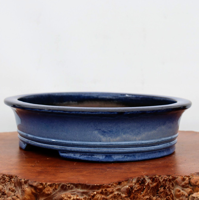 16-Inch Blue Glazed Yixing Bonsai Pot (No. 2413d)