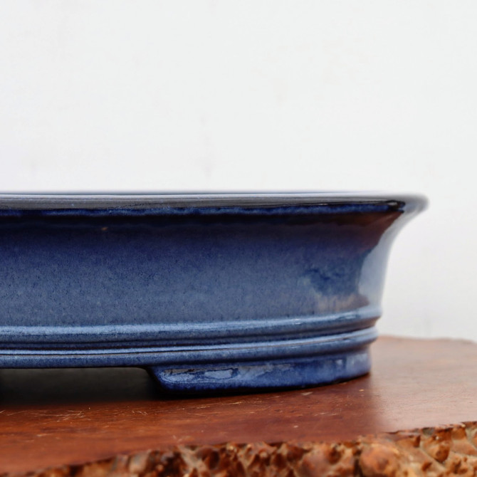 16-Inch Blue Glazed Yixing Bonsai Pot (No. 2413d)
