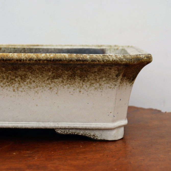 15-Inch White Glazed Yixing Bonsai Pot (No. 2418)