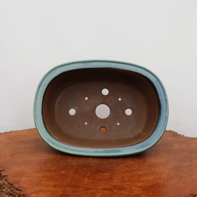 14-Inch Blu-ish Glazed Yixing Bonsai Pot (No. 2409a)