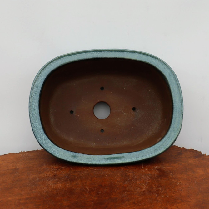 14-Inch Blu-ish Glazed Yixing Bonsai Pot (No. 2409d)