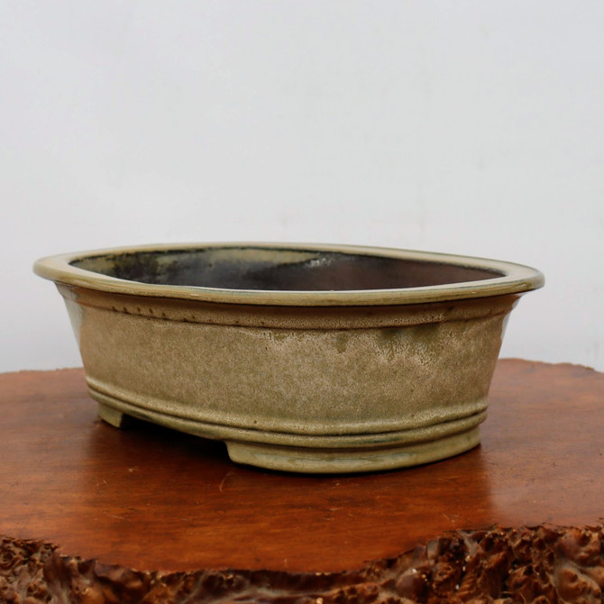 14-Inch Cream Glazed Yixing Bonsai Pot (No. 2409f)