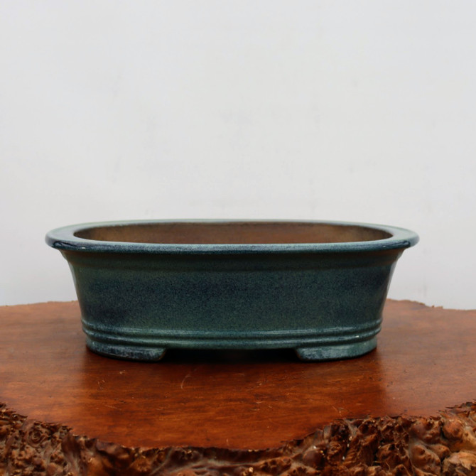 14-Inch Blue-ish Glazed Yixing Bonsai Pot (No. 2409g)