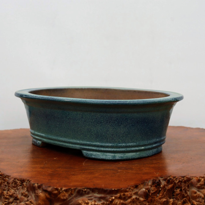 14-Inch Blue-ish Glazed Yixing Bonsai Pot (No. 2409g)