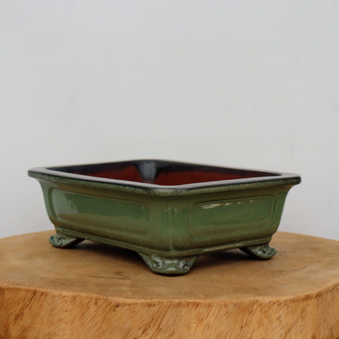 9-Inch Green Glazed Yixing Bonsai Pot (No. 2404a)