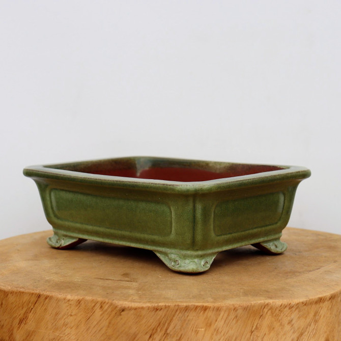 9-Inch Green Glazed Yixing Bonsai Pot (No. 2404b)