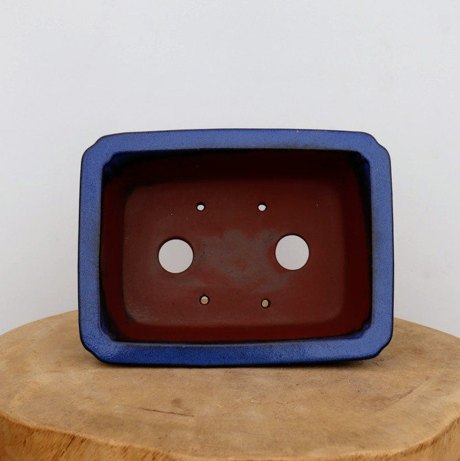 9-Inch Blue Glazed Yixing Bonsai Pot (No. 2404d)