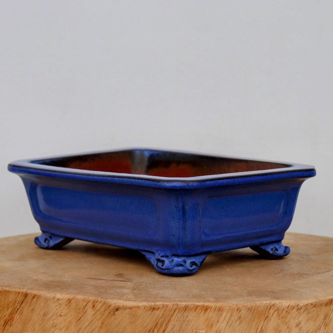 9-Inch Blue Glazed Yixing Bonsai Pot (No. 2404d)