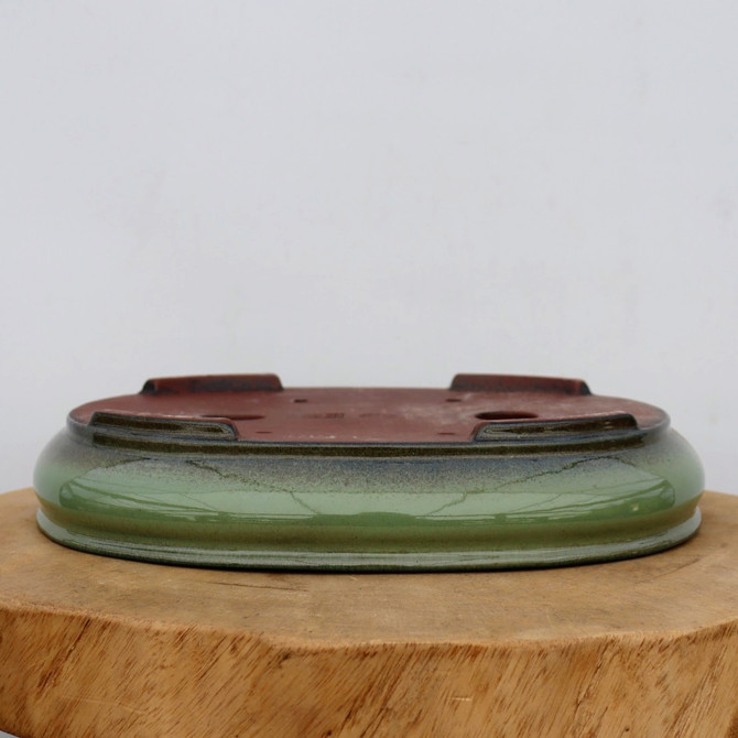 11-Inch Green Glazed Yixing Bonsai Pot (No. 2406c)