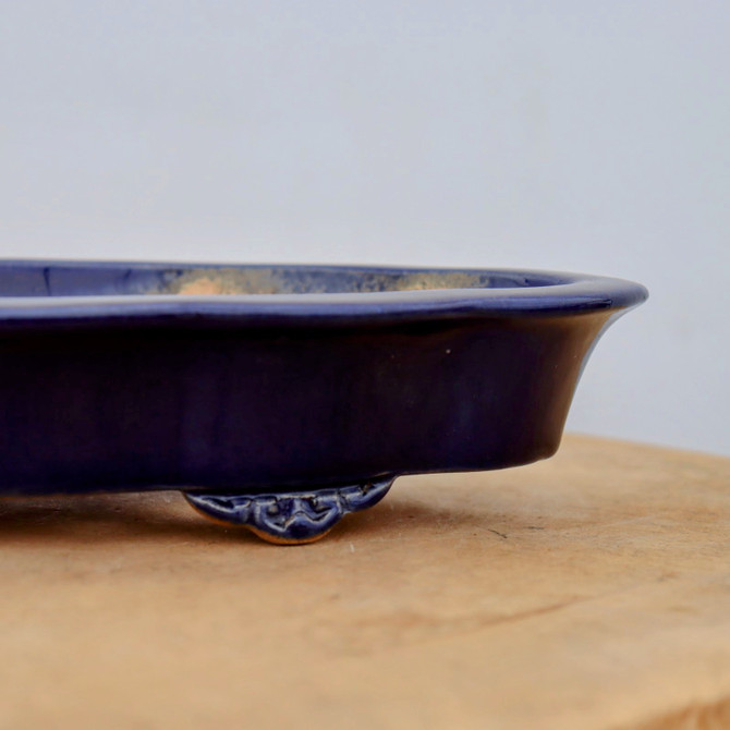 11-Inch Blue Glazed Yixing Bonsai Pot (No. 2401a)