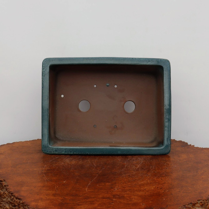 14-Inch Blue-ish Glazed Yixing Bonsai Pot (No. 2408e)