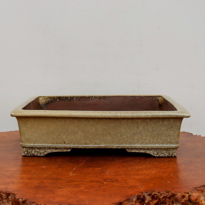 14-Inch Cream Glazed Yixing Bonsai Pot (No. 2408h)